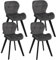 IDMarket - Lot de 4 chaises ROBINE en Velours Gris foncé Pieds Noirs