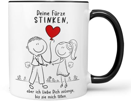Sunnywall Keramik Tasse Kaffeebecher Spruch Deine Fürze Stinken Aber Ich | Kaffeetasse Teetasse Keramikbecher 330 ml spülmaschinengeeignet für Kaffee Tee Büro Alltag Geschenkidee Geschenktasse