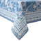 Alishomtll Quadratische Tischdecke, wasserdicht, Frühlingstischdecke, knitterfrei, waschbar, Blumenmuster, strapazierfähig, für Innen- und Außenbereich, Tischdekoration, Blau