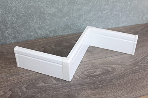 Sockelleisten Fußleiste Sockeleiste weiß 80mm aus hochfestem Kunststoff stoßfest (Außenecke)