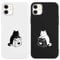 Yoedge 2 Pack Cute Lovers Cat Phone Case for iPhone 12/iPhone 12 Pro 6,1,Ultrathin Soft Silicone with Aesthetics Pattern,Shockproof Bumper Protector Matte Cover for iPhone 12,Girls Women Black White