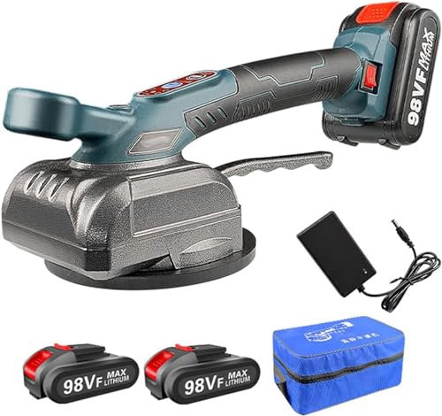 Vibrating Machine, 21V Tiling Machine, Automatic Floor Laying Tool for Patio Slabs/rubber Head/paving Hammer/rubber Mallet/Floor Wall Tiles,2 Battery