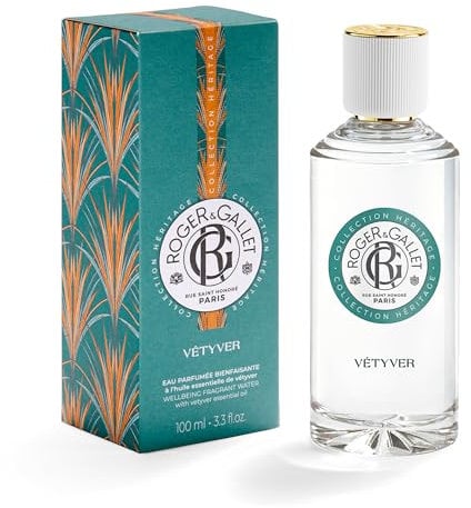 Roger&Gallet - Eau Parfumée Bienfaisante Vétyver 100ml - Bergamote Vétyver Sauge - 98% d'ingrédients d'origine naturelle