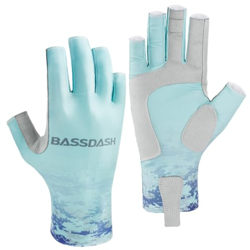 Bassdash ALTIMATE UPF 50+ Damen Angeln Handschuhe UV Sonnenschutz Fingerlos Für Kajak Fahren Paddeln Wandern Radfahren Fahren Training