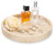 OLegei Plateau de Salle de Bain en travertin Beige Naturel, Plateau de Rangement Rond pour Bijoux Plateau de décor Plateau de Service 25 * 3cm