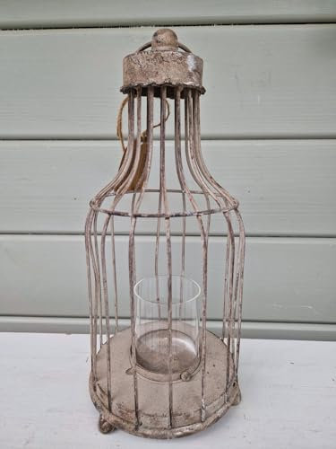 Windlicht Laterne Shabby Chic Metall 15x15x33 cm