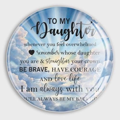 to My Daughter Fridge Magnets Small Magnets Positive Quotes Glass Fridge Magnet Refrigerator Magnets for Whiteboard Fridge Kitchen Office