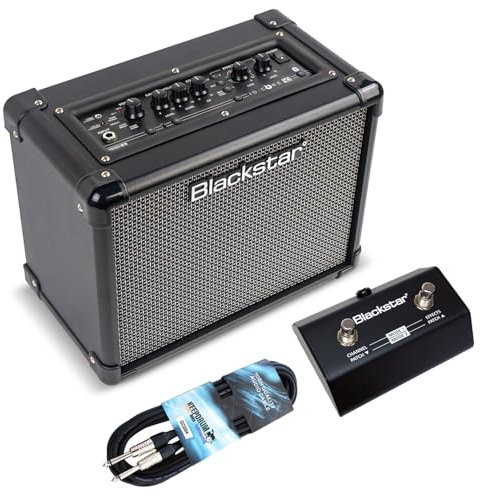 Blackstar ID Core 10 V4 Bluetooth Gitarren-Verstärker Combo Amp mit FS-11 Fußschalter und keepdrum Klinkenkabel