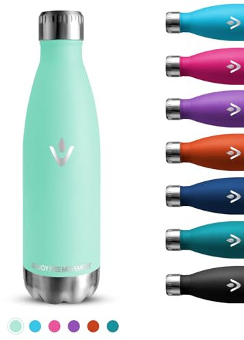 Gourde Isotherme, 500ml Gourde Enfant, Gourde Sport Anti-Fuite, Gourde Inox Sans BPA, Facile à Transporter, Bouteille Isotherme, Réutilisable, Bouteille d'eau pour Running, École, Bureau, Outdoor