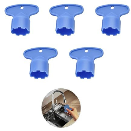 5 Stück perlatoren für Wasserhähne, Wasserhahn Schlüssel, Strahlregler M16,5 Perlatoren, Perlator Schlüssel, Wasserhahn-Schlüssel für Bad Küche Spüle Wasserhahn Filterschlüssel Demontage Werkzeug