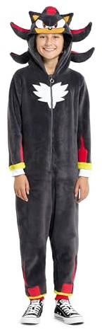 OppoSuits Kinder Einteiler Pyjama - Sonic Strampler - Shadow The Hedgehog Onesie - Schwarz