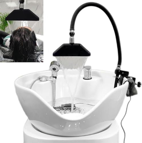 Spa Basin Robinet Cadre De Circulation d'eau, Spa à Tête Portable, équipe De Tête à 360 ° Réglable avec Pompe à Eau Et Fixation en Métal, Douche De Shampooing De Cheveux Lit pour Le Salon De Massage