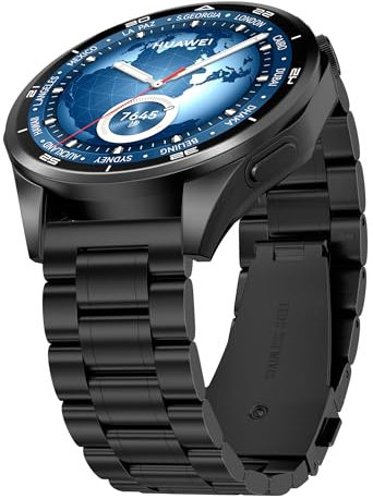 iHoxstrapie Cinturino compatibile con Huawei GT 4 46 mm, cinturino di ricambio elegante in metallo, compatibile con Huawei GT 4 3 2 46 mm, Moyenne, Acciaio inossidabile, Nessuna pietra preziosa