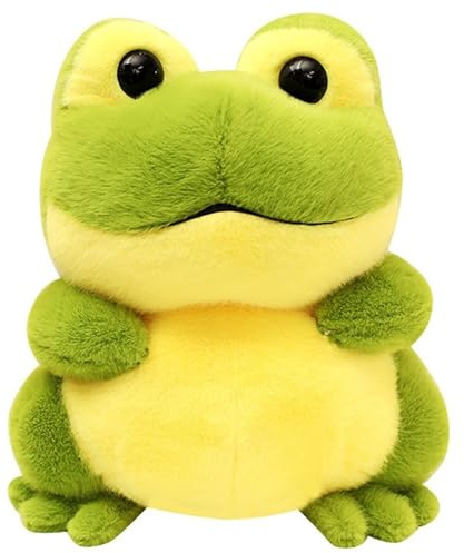 KUKUShining Frosch Plüsch, Weiche Kuscheltier Grüne Frosch Stofftier Puppe Flauschiges Plüschtier Spielzeug Zum Geburtstag Valentinstag Dekoration(20cm/7.87in)