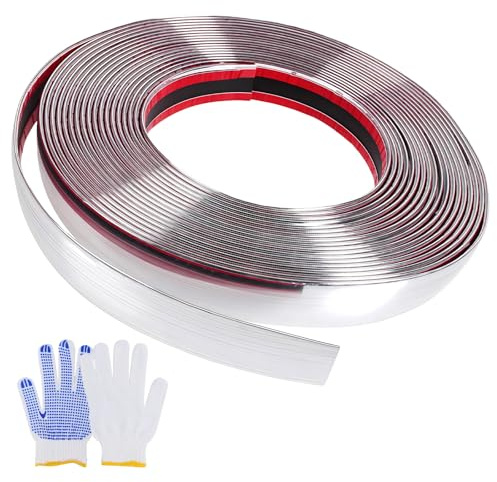 30 mm X 5 m Bande Voiture pour Chrome, Baguettes Chromées sur Le Boîtier | Rétroviseur, Argent Bande de Garniture Voiture Baguette, Murale Moulure Adhesive Décoratives pour Carrosserie Fenêtre