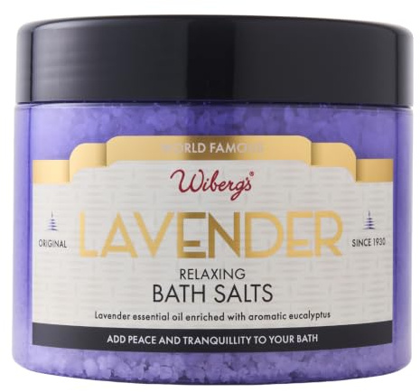 WIBERG'S Lavender Epsom Bath Salts for Muscle Relaxation | Bath Soak | 600g | Epsom Salt Bath Soak with Eucalyptus & Siberian Fir Oils | Stress Relief, Recovery, Cleansing & Refreshing Skin