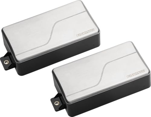 FISHMAN Set Fluence Modern Humbucker 3-Wege-Edelstahl gebürstet 6 Saiten, aktiver Tonabnehmer für Gitarre, Set-Position PRF-M36-SR2