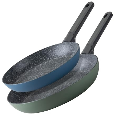 FACKELMANN Balance 2-teiliges Pfannen-Set, 24/28 cm, aus recyceltem Aluminium mit Keramik-Antihaftbeschichtung, geeignet für alle Herdarten, einschließlich Induktion