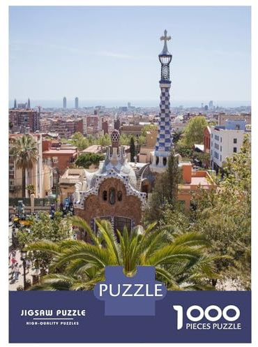 Puzzle 1000 Teile Park Güell Architektur Puzzles für Erwachsene Entspannungsspiele Stressabbau Angebot als Geschenke für die ganze Familie 38 x 26 cm/1000 Teile