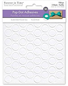Forever in Time 3D Pop Dots Round Dual-Adhesive Foam Mount, 1/2-Inch, 104 Per Package