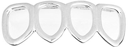 .iced-out. 4er Silber Grill - One Size fits All - Hollow Bottom