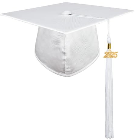 GraduatePro 2025 Doktorhut Abschluss Hut Glänzend Bachelor Master Uni Akademiker Schuluniformen Studentenhut Studienabschluss Kappe Hüte Weiß