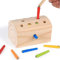 Bimaxta Holzwurm Angelspiel Holz Baby Kinderspielzeug ab bis 1, 2, 3 Jahren Jahr Montessori Holzspielzeug Steckspiel Motorik fördern Geschicklichkeit Kinder Geschenk Weihnachten