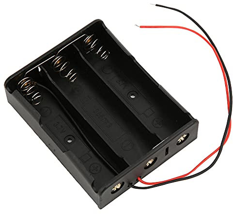 Garosa 5 Pcs 18650 Battery Holder 3 Slots 11.1V Black Battery Holder Case DIY Battery Storage Box with 2 Black Red Lead Wire