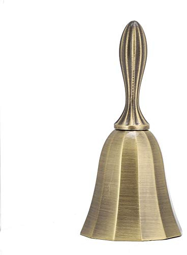 Handglocke Schulglocke Mahlzeitglocke Tischglocke Klassische Metallhandglocke Kreative Bar Handbell Abendessen Handbell für Home Bar Hotel Theke Empfang Restaurant Hochzeitsveranstaltungen(Bronze)
