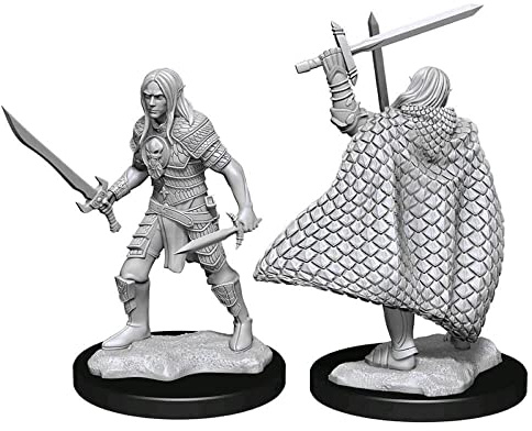 Dungeons & Dragons Pathfinder Battles Deep Cuts Unpainted Miniatures - Elf Fighter Male (6 Units)