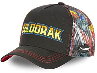 Tracker Kappe Herren Goldorak, Cap Herren, Grendizer, Luftiges Netzgewebe, Schwarz, Einheitsgröße