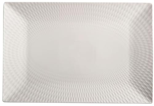 Maxwell & Williams DV0177 Platte 36 x 25 cm, rechteckig Weiß mit feiner Struktur – Serie Diamonds round – in Geschenkbox