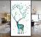 Milchglasfolie, Blickdicht Sichtschutzfolie, Fensterfolie Selbstklebend, UV Sonnenschutz Sichtschutz, zum Dekorieren von Küche, Wohnzimmer, Esszimmer usw - Tier Hirsch(90cmx200cm)