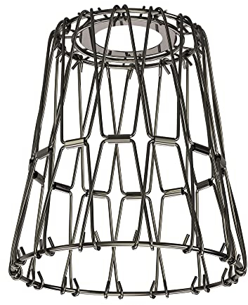 ledscom.de Käfig-Lampenschirm, chrom-schwarz, 135mm Ø