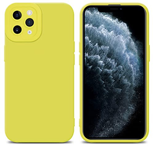 Cadorabo Hülle kompatibel mit Apple iPhone 11 PRO MAX Schutzhülle TPU Silikon Case Liquid Design mit Kameraschutz Slim Kratzfest Weiche Gummi mit Rundumschutz Case Hülle für iPhone 11 PRO MAX in Gelb