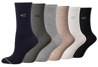 camel active Damen Socken im 6er Pack aus einem Baumwollmix in Grün, Grau, Beige, Schwarz, Weiß und Dunkelblau Mehrfarbig womenswear-35-38