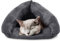 SUOXU Katzenbett, maschinenwaschbar, warmer Fleece-Schlafsack, für kleine Haustiere, Welpen, Kätzchen, Haustier, Schlaf, weicher Plüsch, beruhigendes Bett, Zelt, Dunkelgrau