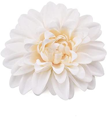 30 STÜCKE/9 cm Künstliche Dahlie Seidenblume Rosenköpfe Für Hochzeitsdekoration DIY Kranz Geschenkbox Scrapbooking Handwerk Gefälschte Blumen-weiß