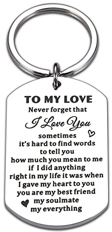 To My Love Schlüsselanhänger, Geschenke für Ehemann, Ehefrau, Weihnachtsstrumpf, Leider, Andenken, Jahrestag, Valentinstag, Geburtstag, Freund, Freundin, Schmuck für Ihn, Ihre Frauen, silber, Small