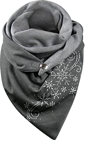 callmo Schal Damen Beige Schal Flauschig Schal-tuch Damen Elegant Dreieckstuch mit Knöpfen Dreieck Valentinstag Deckenschal Persönlichkeit Geometrische Herbstschal Poncho Lauschig Strickschal
