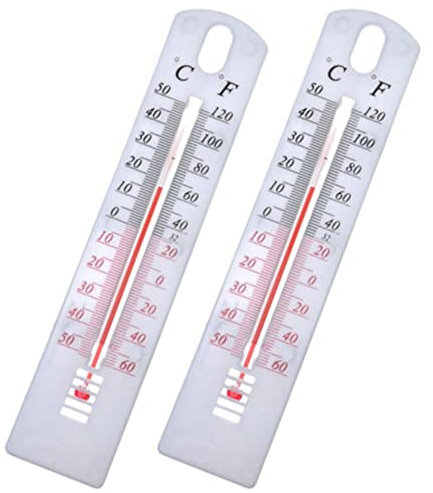 SPORTARC Lot de 2 thermomètres muraux d'intérieur ou d'extérieur à suspendre dans le jardin, serre, maison, bureau, chambre