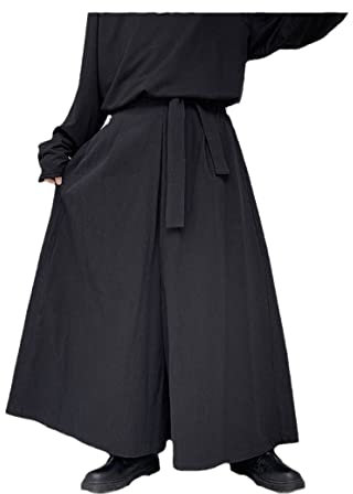 Disimlarl Hakama Harajuku Kimono Samouraï Pantalon décontracté large pour homme, Noir , 31-35
