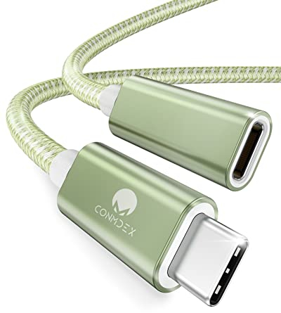 CONMDEX USB C Verlängerungskabel Stecker auf Buchse Kabel USB 3.2 Datenladekabel 10Gbp,20V5A/100W Unterstützung 4K Video/Audio Verlängerungskabel Kompatibel mit M1 M2 MacBok,Galaxy S23/22,Pad Pro Grün