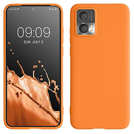 kwmobile Hülle kompatibel mit Motorola Edge 30 Neo Hülle - weiches TPU Silikon Case - Cover geeignet für kabelloses Laden - Fruity Orange