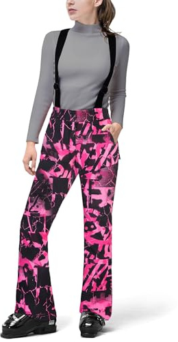 33,000ft Damen Skihose Wasserdicht Hosenträgerhose Warme Softshellhose | Winddichte Snowboardhose, Gefütterte Schneehose, Skilanglaufhose, Thermohose, Wanderhose Outdoorhose Ski Pant für den Winter