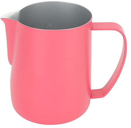 Coffee Latte Art Pitchers,Mlik Jug Cup 450ml Stainless Steel Milk Frothing Pitcher for Coffee Machines Espresso Coffee Barista Art Milk Cream Cup Cappuccino Jugs (Red)