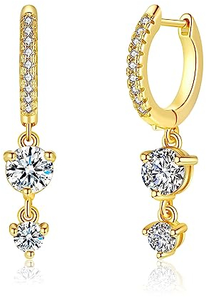 Ohrringe Gold Hängend Goldene Ohrringe Damen 1 Pair Ohrringe Hängend Gold Hypoallergic Ohrringe für Mädchen Frauen 12mm