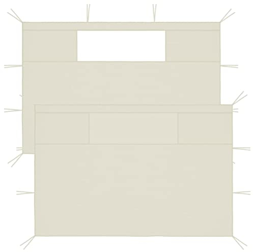 Homgoday Pavilion side walls with windows 2 pcs. Cream