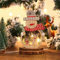 LED-Weihnachtsbeleuchtung aus Holz, Weihnachten LED Nachttischlampe, LED-Lichterkette Weihnachten Dekorative Lampe, Transparentes Tischlampe Schneemann Weihnachtsmann Licht für Heimdekoration (B)