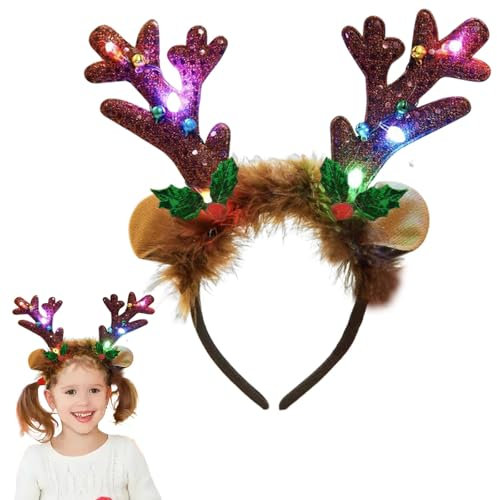 Antlers - 1 pièce de cheveux de Noël - Renne de Noël - Serre-tête de Noël - Serre-tête de Noël pour adultes et enfants - Serre-tête de Noël - Bois de cerf - Décoration de Noël